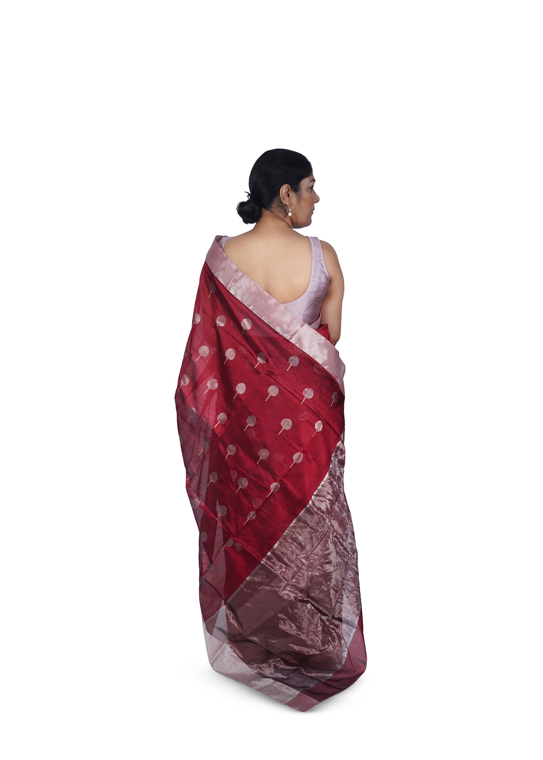 Maroon Chanderi Silk Saree