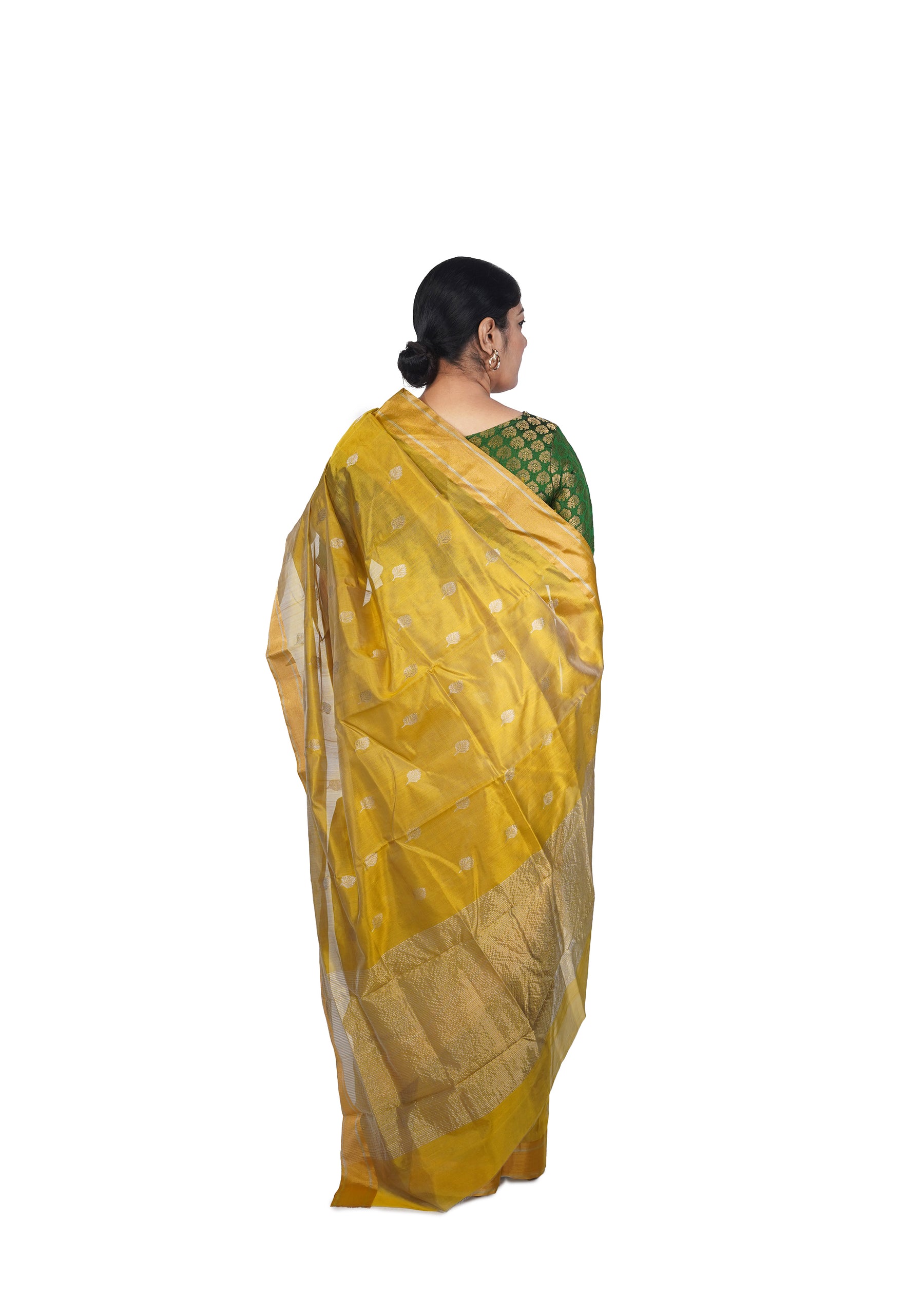 Mustard Yellow Chanderi Sillk Saree