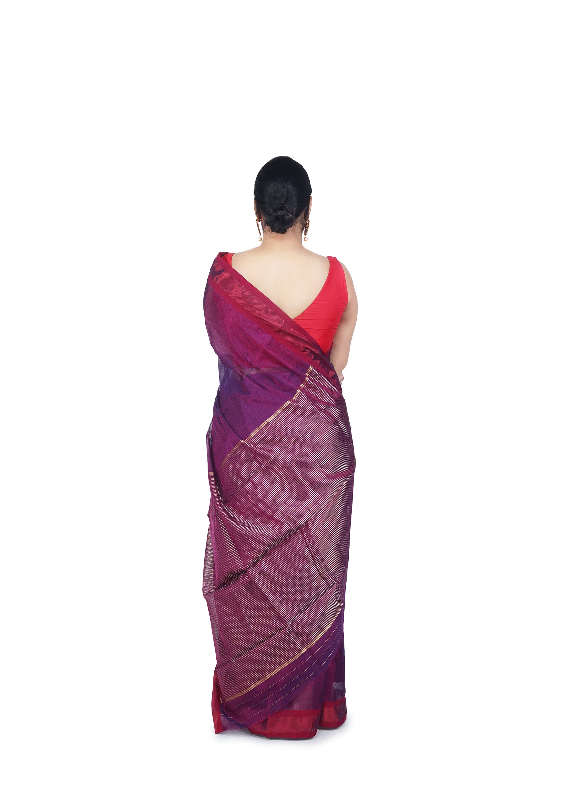 Purple Chanderi Tissue Saree