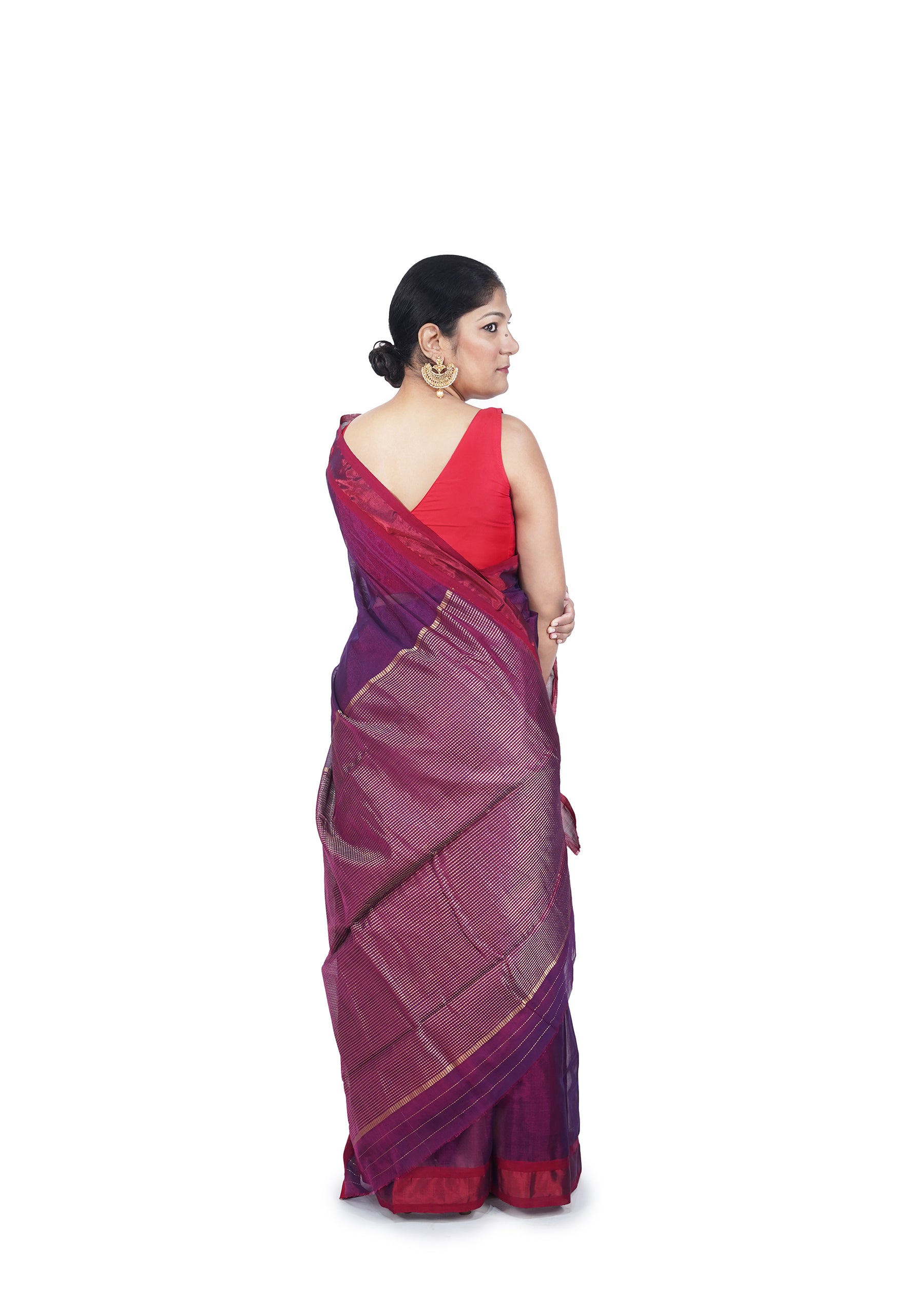 Purple Chanderi Tissue Saree