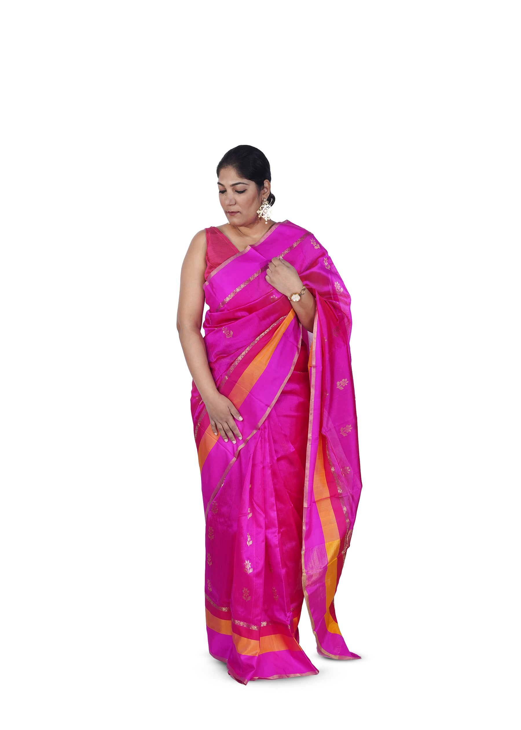 Rani Pink Chanderi Silk Saree