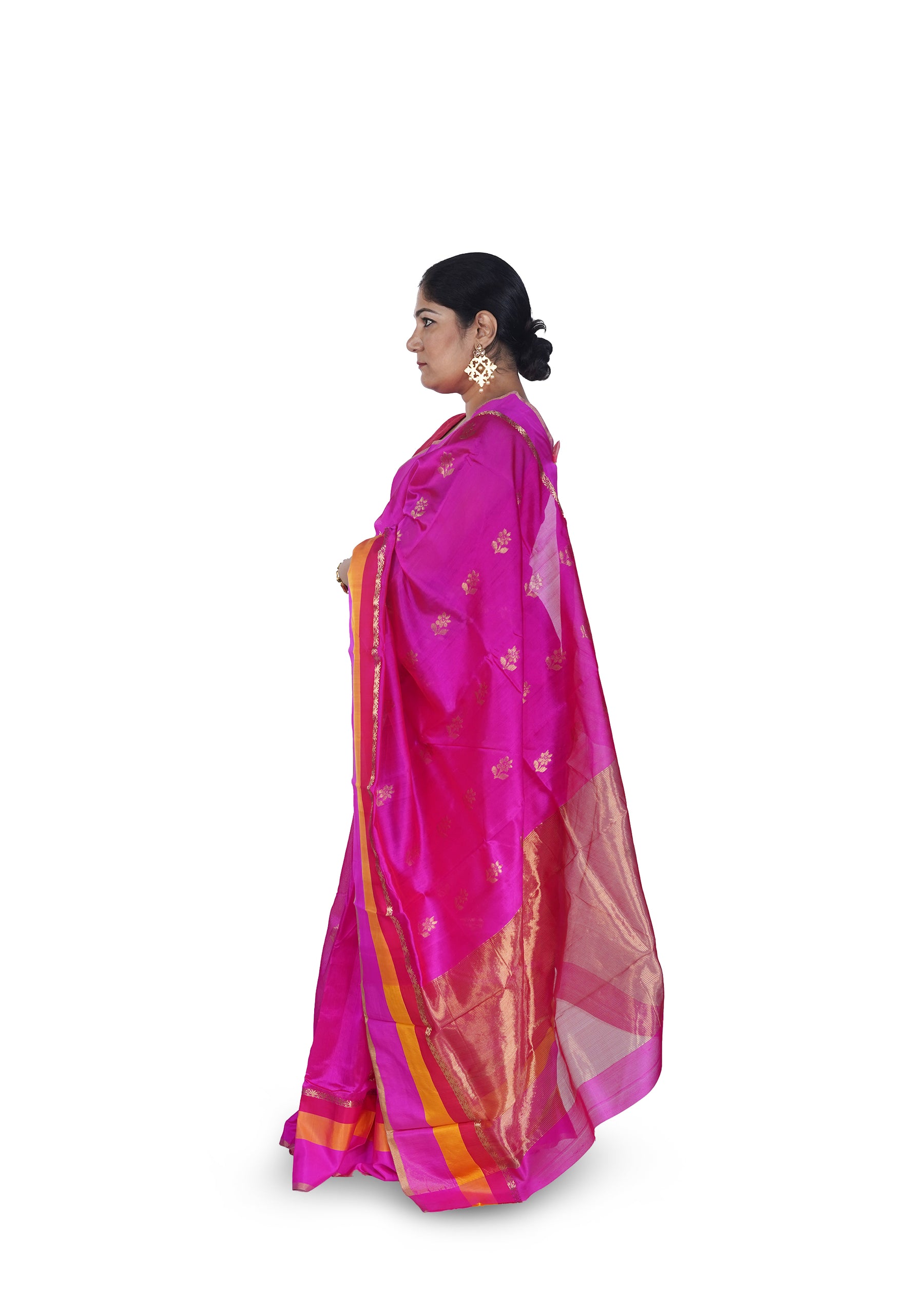 Rani Pink Chanderi Silk Saree