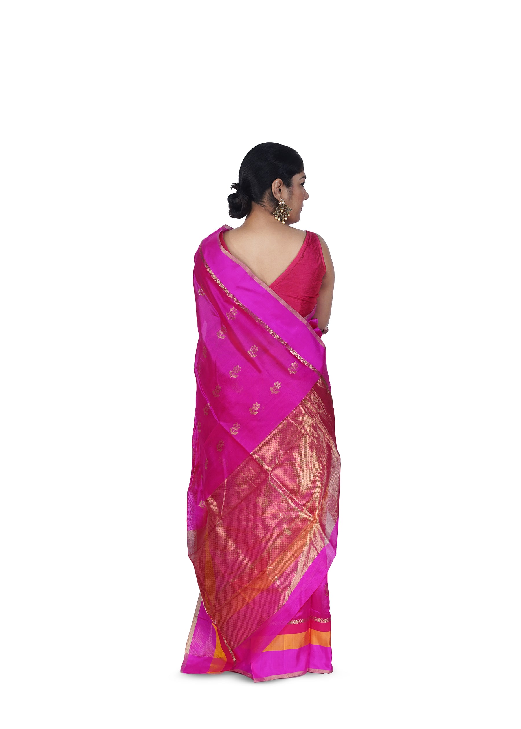 Rani Pink Chanderi Silk Saree