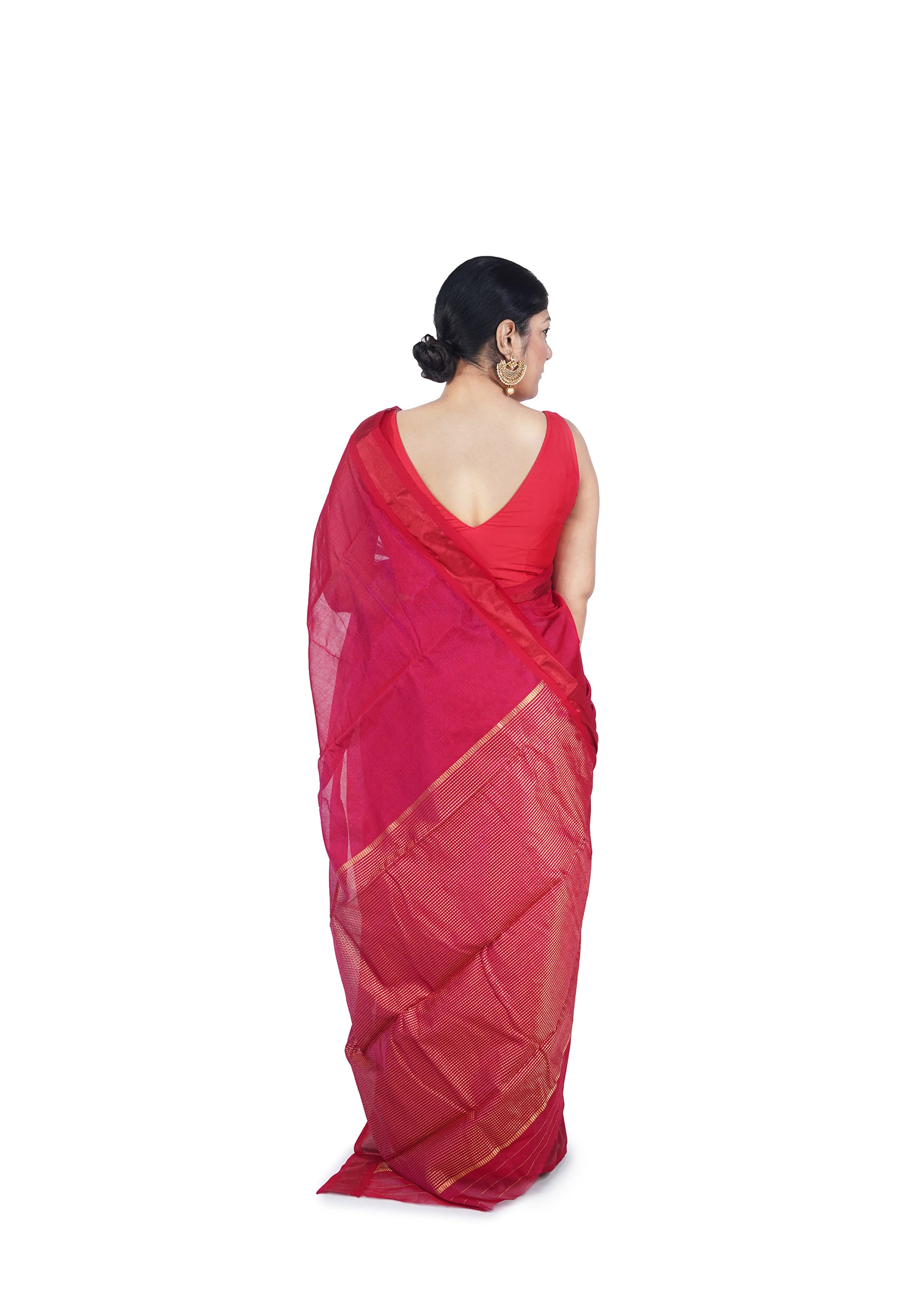 Red Chanderi Tissue Saree