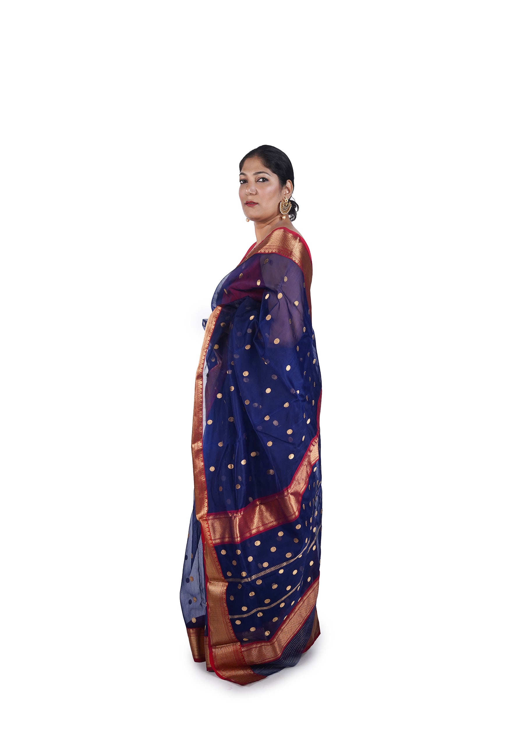 Royal Blue Traditional Border Chanderi Silk Saree