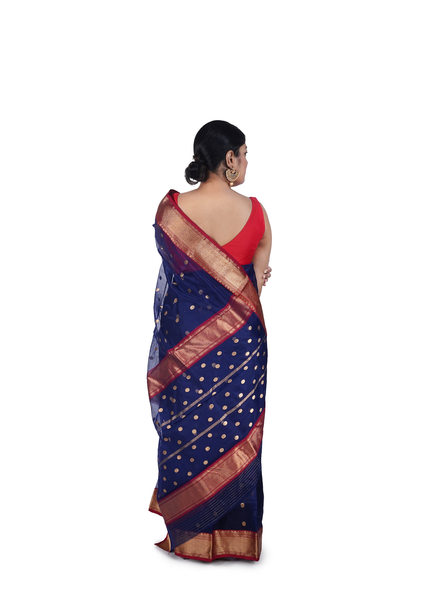 Royal Blue Traditional Border Chanderi Silk Saree